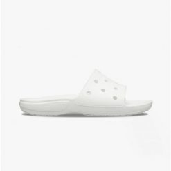 Klapki basenowe Crocs Classic Slide. Szare klapki Crocs, bez wzorów, bez obcasa. Za 161.35 zł.