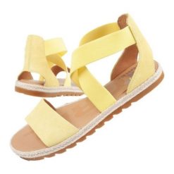 Sandały Sorel Ella Ii Sandal NL4049-757 żółte. Żółte sandały bez wzorów, z gumy, bez obcasa, bez zapięcia. W wyprzedaży za 190.98 zł.