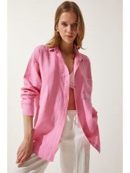 Happiness Istanbul Bluzka w kolorze jasnoróżowym rozmiar: 40. Różowe bluzki Happiness Istanbul, bez wzorów, z bawełny, bez kołnierzyka, bez ramiączek. Za 86.99 zł.