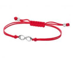 Bransoletka z elementami białego złota i diamentem - nieskończoność - 0,004 ct - próba 585. Białe bransoletki Apart, z diamentem, złote. Za 869.00 zł.