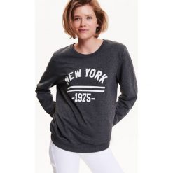 BLUZA NIEROZPINANA DAMSKA, Z NADRUKIEM. Szare bluzy TROLL, l, bez wzorów, z dzianiny, bez ramiączek. W wyprzedaży za 54.99 zł.