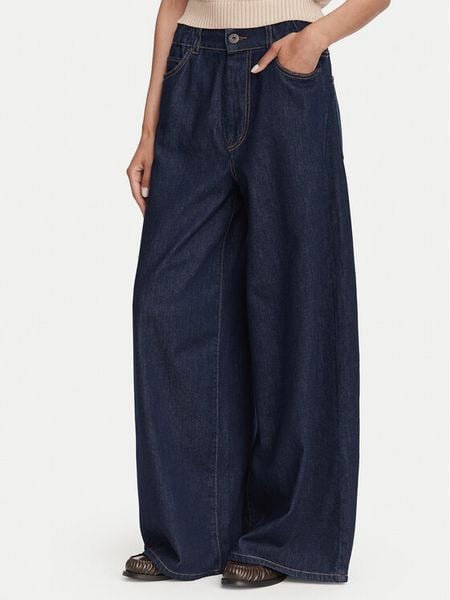 Weekend Max Mara Jeansy Zattera 2625186031 Granatowy Wide Leg. Niebieskie jeansy Weekend Max Mara, bez wzorów. Za 839.99 zł.