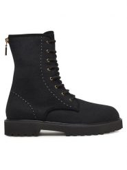 Max Mara Trzewiki Bakerzipwk 25247960126 Czarny. Czarne botki Max Mara, bez wzorów, z materiału, bez obcasa, na płaskiej podeszwie, bez zapięcia. Za 2,879.00 zł.