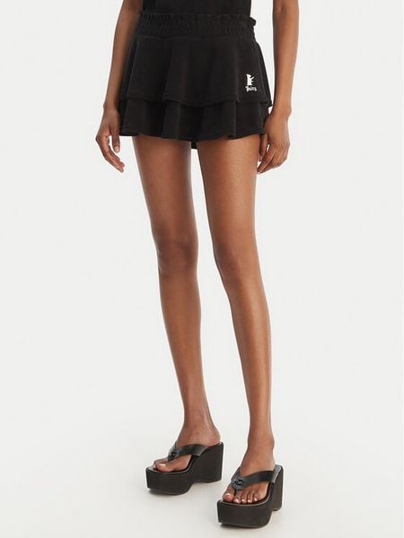 Juicy Couture Spódnica mini Smocked Terry JCGGS126006 Czarny Regular Fit. Czarne spódnice Juicy Couture, xs, bez wzorów, z bawełny, mini. Za 139.99 zł.