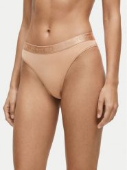 Tommy Hilfiger Stringi UW0UW06260 Beżowy. Brązowe stringi TOMMY HILFIGER, bez wzorów. Za 109.99 zł.