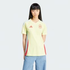 Koszulka Spain 24 Away. Niebieskie bluzki Adidas, l, bez wzorów, z materiału, sportowe, bez kołnierzyka, bez ramiączek. Za 449.00 zł.