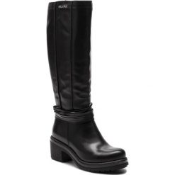 Kozaki EVA MINGE - Orihuela 4Y 18SM1372505EF 101. Czarne kozaki Eva Minge, ze skóry, bez obcasa, na obcasie, bez zapięcia. W wyprzedaży za 379.00 zł.