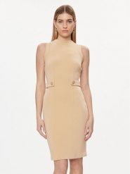 Guess Sukienka codzienna W4GK89 K7UW2 Beżowy Slim Fit. Brązowe sukienki Guess, na co dzień, xl, z aplikacjami, z wiskozy, bez kołnierzyka, bez ramiączek, proste. Za 279.99 zł.