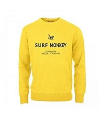 Bluza z Bawełny Organicznej – Okrągły Kołnierz / Dorośli (Żółty). Żółte bluzy sportowe SURF MONKEY, l, bez wzorów, z bawełny, bez kaptura. Za 309.95 zł.