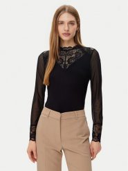 Morgan Bluzka 251-TIAMO Czarny Slim Fit. Czarne bluzki Morgan, xl, bez wzorów, z wiskozy, bez kołnierzyka, bez ramiączek. Za 109.99 zł.