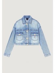 Armani Exchange Kurtka jeansowa XW002260 AF21338 MB001 Niebieski Regular Fit. Niebieskie kurtki Armani Exchange, xl, bez wzorów, z bawełny, bez kaptura. Za 959.99 zł.