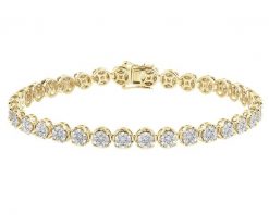 Bransoletka z żółtego złota z brylantami - 18 cm - 1,69 ct - próba 585. Żółte bransoletki Apart, z brylantem, złote. Za 30,990.00 zł.