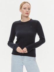 Tommy Hilfiger Sweter WW0WW40264 Granatowy Regular Fit. Niebieskie swetry TOMMY HILFIGER, xs, bez wzorów, z wełny, bez ramiączek. Za 169.99 zł.