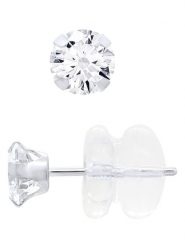 DYAMANT Złote kolczyki-wkrętki z cyrkoniami rozmiar: onesize. Szare kolczyki Dyamant, z cyrkonią, złote. Za 313.27 zł.