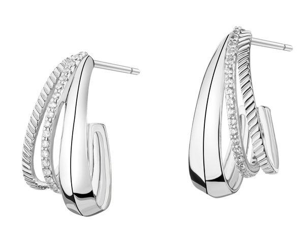 Kolczyki srebrne z cyrkoniami. Szare kolczyki Apart, z cyrkonią, srebrne. Za 219.00 zł.