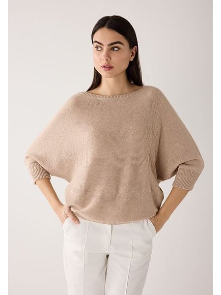 More & More Sweter w kolorze jasnobrązowym rozmiar: 42. Brązowe swetry More & More, bez wzorów, bez ramiączek. Za 193.29 zł.