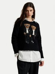 Polo Ralph Lauren Sweter 211978619001 Czarny Relaxed Fit. Czarne swetry Polo Ralph Lauren, s, bez wzorów, z wełny, bez ramiączek. Za 2,499.00 zł.