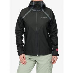 Kurtka przeciwdeszczowa damska Columbia Reign No Shine Jacket. Czarne kurtki sportowe Columbia, bez wzorów, bez kaptura, trekkingowe. Za 824.19 zł.