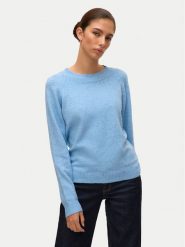 Vero Moda Sweter Doffy 10201022 Błękitny Regular Fit. Niebieskie swetry Vero Moda, xl, bez wzorów, z syntetyku, bez ramiączek. Za 119.99 zł.