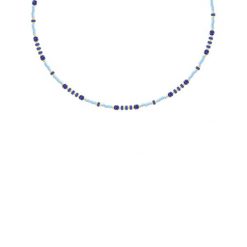 Naszyjnik z niebieskimi japońskimi koralikami Miyuki. Niebieskie naszyjniki Lilou, z turkusem, ze stali. Za 259.00 zł.