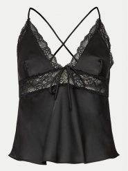 Hunkemöller Koszulka piżamowa Marcela 205066 Czarny Regular Fit. Czarne koszule nocne Hunkemöller, xl, bez wzorów, z syntetyku, bez ramiączek. Za 69.99 zł.