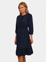 Kaffe Sukienka letnia Freya 10507544 Granatowy Regular Fit. Niebieskie sukienki Kaffe, na lato, bez wzorów, z wiskozy, bez kołnierzyka, bez ramiączek. Za 279.99 zł.