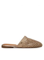 Tommy Hilfiger Klapki Crochet Metallic Leather Mule FW0FW08606 Złoty. Żółte klapki TOMMY HILFIGER, bez wzorów, ze skóry, bez obcasa. Za 349.99 zł.