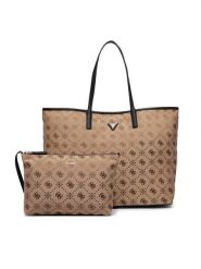 Guess Torebka VICTTORIA HWJP95 14290 Brązowy jasny. Brązowe shopper Guess, z aplikacjami, z materiału, bez dodatków. Za 714.99 zł.
