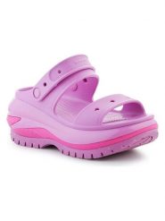 Crocs Sandały "Mega Crush" w kolorze fioletowo-róźwym na koturnie rozmiar: 38/39. Różowe sandały Crocs, bez wzorów, bez obcasa, na koturnie, bez zapięcia. Za 214.19 zł.