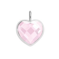 Zawieszka Mini Icons serce z mlecznoróżowym kryształem, posrebrzana. Białe bransoletki Lilou, posrebrzane. Za 99.00 zł.