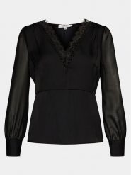 Morgan Bluzka 241-OSERA Czarny Regular Fit. Czarne bluzki Morgan, bez wzorów, z syntetyku, bez kołnierzyka, bez ramiączek. Za 149.99 zł.