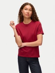 Vero Moda T-Shirt Paulina 10316991 Czerwony Regular Fit. Czerwone t-shirty Vero Moda, m, bez wzorów, z bawełny, bez kołnierzyka, bez ramiączek. Za 69.99 zł.