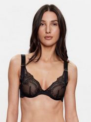 Hunkemöller Biustonosz z fiszbiną Hana 201097 Czarny. Czarne biustonosze Hunkemöller, bez wzorów, z syntetyku. Za 99.99 zł.