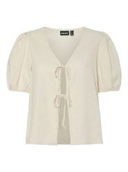Pieces Top "Frieda" w kolorze kremowym rozmiar: XS. Brązowe topy Pieces, xs, bez wzorów, bez kołnierzyka, bez ramiączek. Za 92.21 zł.