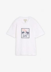 T-shirt z czystej bawełny organicznej. Niebieskie t-shirty bonprix, bez wzorów, z bawełny, bez kołnierzyka, bez ramiączek. Za 19.99 zł.