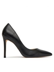 DeeZee Szpilki DZ-09 Czarny. Czarne szpilki DeeZee, bez wzorów, ze skóry, bez obcasa, na szpilce, bez zapięcia. Za 279.99 zł.