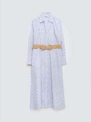 Sukienka damska midi koszulowa jasnoniebieska Merinsa 400. Niebieskie sukienki Big Star, na co dzień, l, bez wzorów, z bawełny, casualowe, bez kołnierzyka, bez ramiączek, midi, dopasowane. Za 249.99 zł.