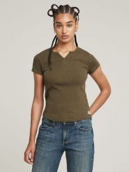 G-Star Koszulka w kolorze khaki rozmiar: L. Brązowe bluzki G-Star, l, bez wzorów, z bawełny, retro, bez kołnierzyka, bez ramiączek. Za 100.99 zł.
