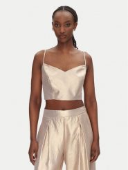 ACCESS FASHION Top 53-2021-922 Złoty Slim Fit. Żółte topy ACCESS FASHION, bez wzorów, z syntetyku, bez kołnierzyka, bez ramiączek. Za 279.99 zł.