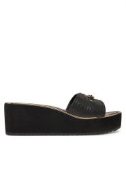 Aldo Klapki Beriana 13930045 Czarny. Czarne klapki Aldo, bez wzorów, ze skóry, bez obcasa. Za 229.99 zł.