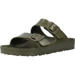 Klapki damskie Birkenstock Arizona Birkoflor. Zielone klapki Birkenstock, bez wzorów, z materiału, bez obcasa. Za 457.00 zł.