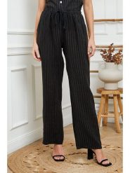 Joséfine Lniane spodnie w kolorze czarnym rozmiar: L. Czarne spodnie materiałowe Joséfine, na co dzień, l, bez wzorów, ze lnu. Za 173.99 zł.