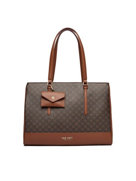 Nine West Torebka CEO-TANANA-KY253 Brązowy. Brązowe shopper Nine West, bez wzorów, ze skóry, bez dodatków. Za 289.99 zł.