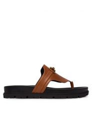 Guess Japonki FLJFRR LEA03 Brązowy jasny. Brązowe klapki Guess, z aplikacjami, ze skóry, bez obcasa. Za 549.99 zł.