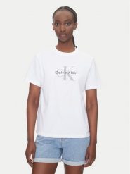 Calvin Klein Jeans T-Shirt Hero LV047B865G Biały Regular Fit. Białe t-shirty Calvin Klein Jeans, l, bez wzorów, z bawełny, bez kołnierzyka, bez ramiączek. Za 199.99 zł.