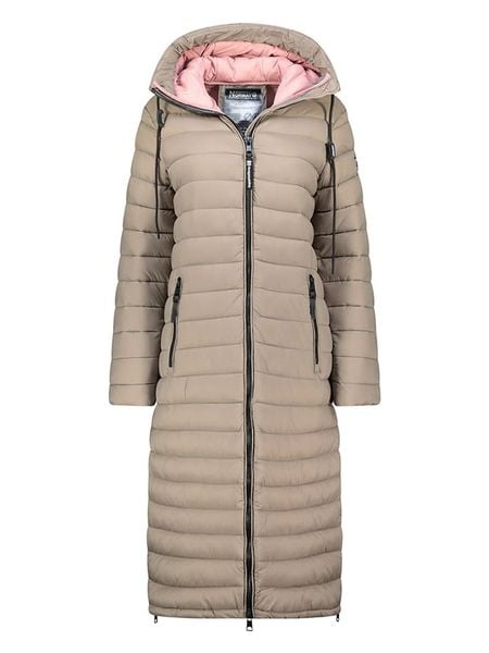 Geographical Norway Płaszcz zimowy "Azule" w kolorze szarobrązowym rozmiar: S. Brązowe płaszcze Geographical Norway, na zimę, s, bez wzorów, z puchu, bez kaptura. Za 260.43 zł.