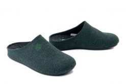 DR. BRINKMANN 320713-07 grun, kapcie damskie. Zielone obuwie domowe Dr. Brinkmann, bez wzorów, z materiału, bez zapięcia. Za 174.17 zł.