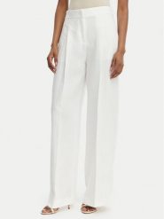 BOSS Spodnie materiałowe Tiana 50557443 Biały Relaxed Fit. Białe spodnie materiałowe Boss, bez wzorów, z materiału. Za 1,149.00 zł.