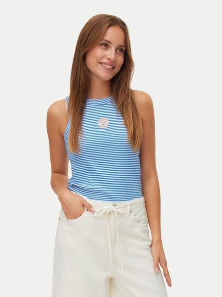 Vero Moda Top Nira 10341982 Niebieski Slim Fit. Niebieskie topy Vero Moda, l, bez wzorów, z bawełny, bez kołnierzyka, bez ramiączek. Za 75.99 zł.