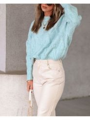 Milan Kiss Sweter w kolorze błękitnym rozmiar: M. Niebieskie swetry Milan Kiss, m, bez wzorów, bez ramiączek. Za 130.99 zł.